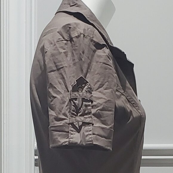 Cargo "Aviator" Style Khaki Utility Zip Dress - Picture 12 of 16